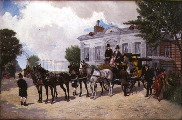 The Hackney Carriage (olaj, vászon) alkotó: Ernest Alexandre Bodoy