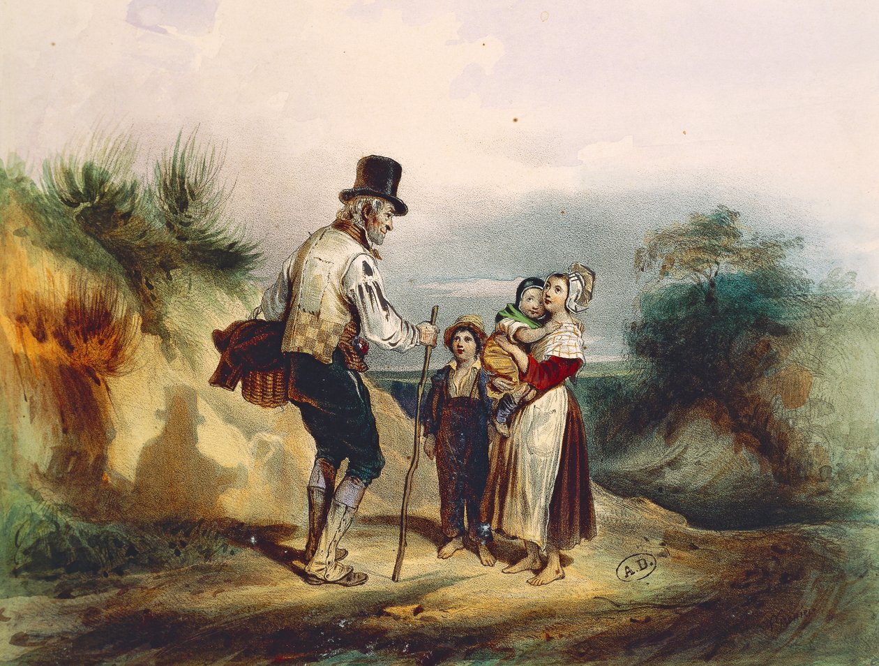 Parancsikon, Ernest Grenier akvarellje, Victor Hugo (1802-1885) Nyomorultak című könyvéhez alkotó: Ernest (after) Grenier