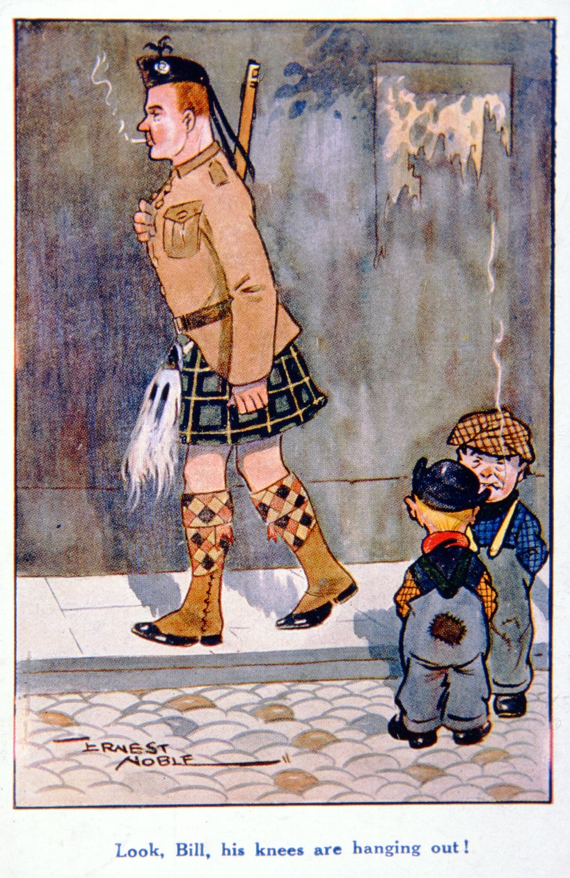 „Nézd, Bill, kilóg a térde!” – a brit első világháborús képeslap alkotó: Ernest (after) Noble