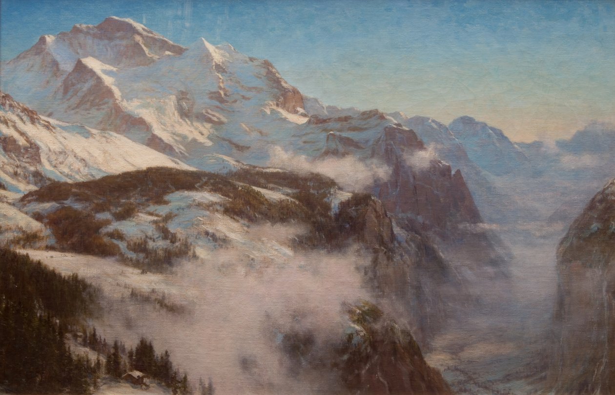Tél a Lauterbrunnen-völgyben, Svájc (olaj, vászon) alkotó: Ernest Albert Waterlow