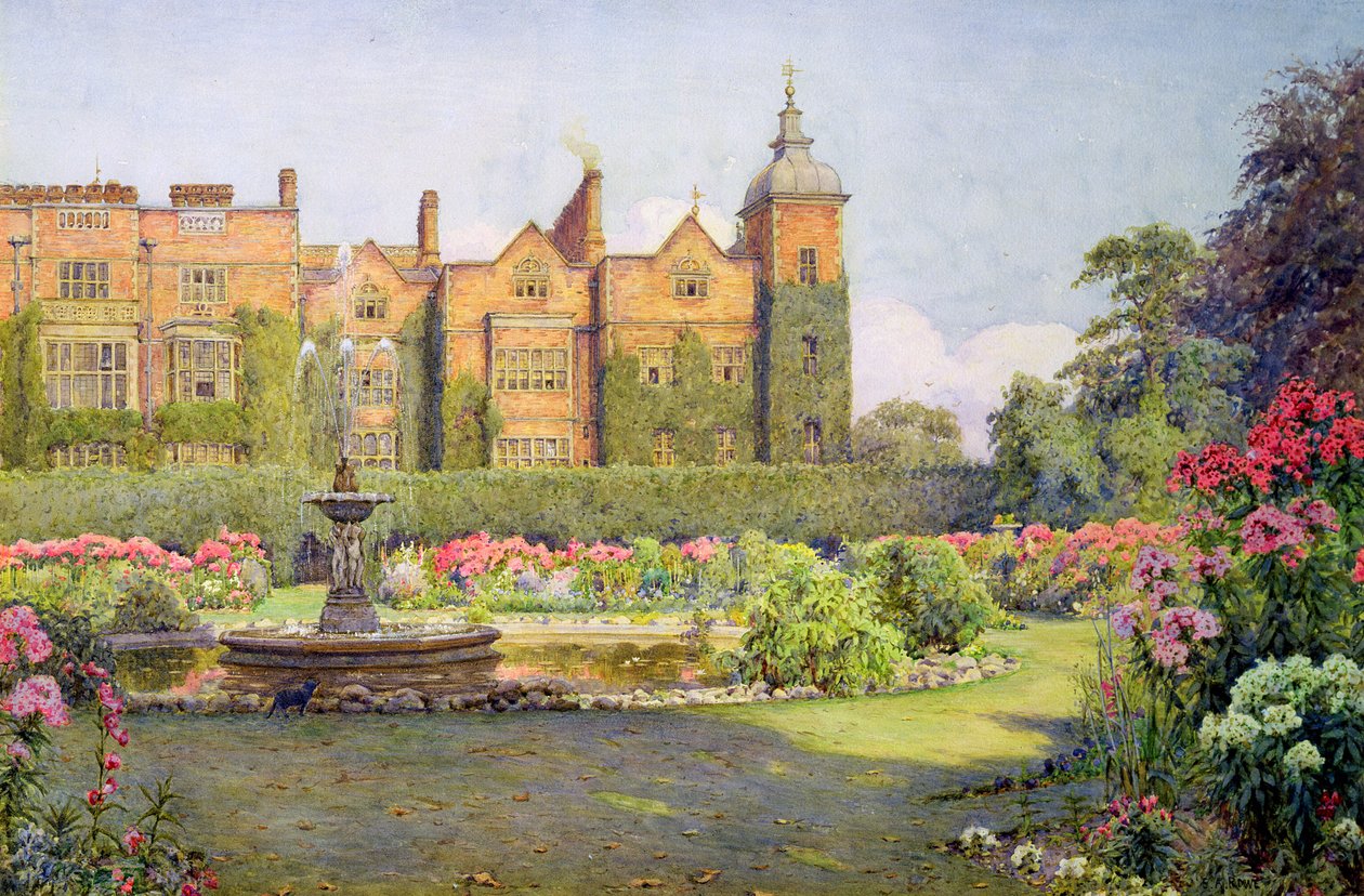 West Front and Gardens of Hatfield House, Herts alkotó: Ernest Arthur Rowe