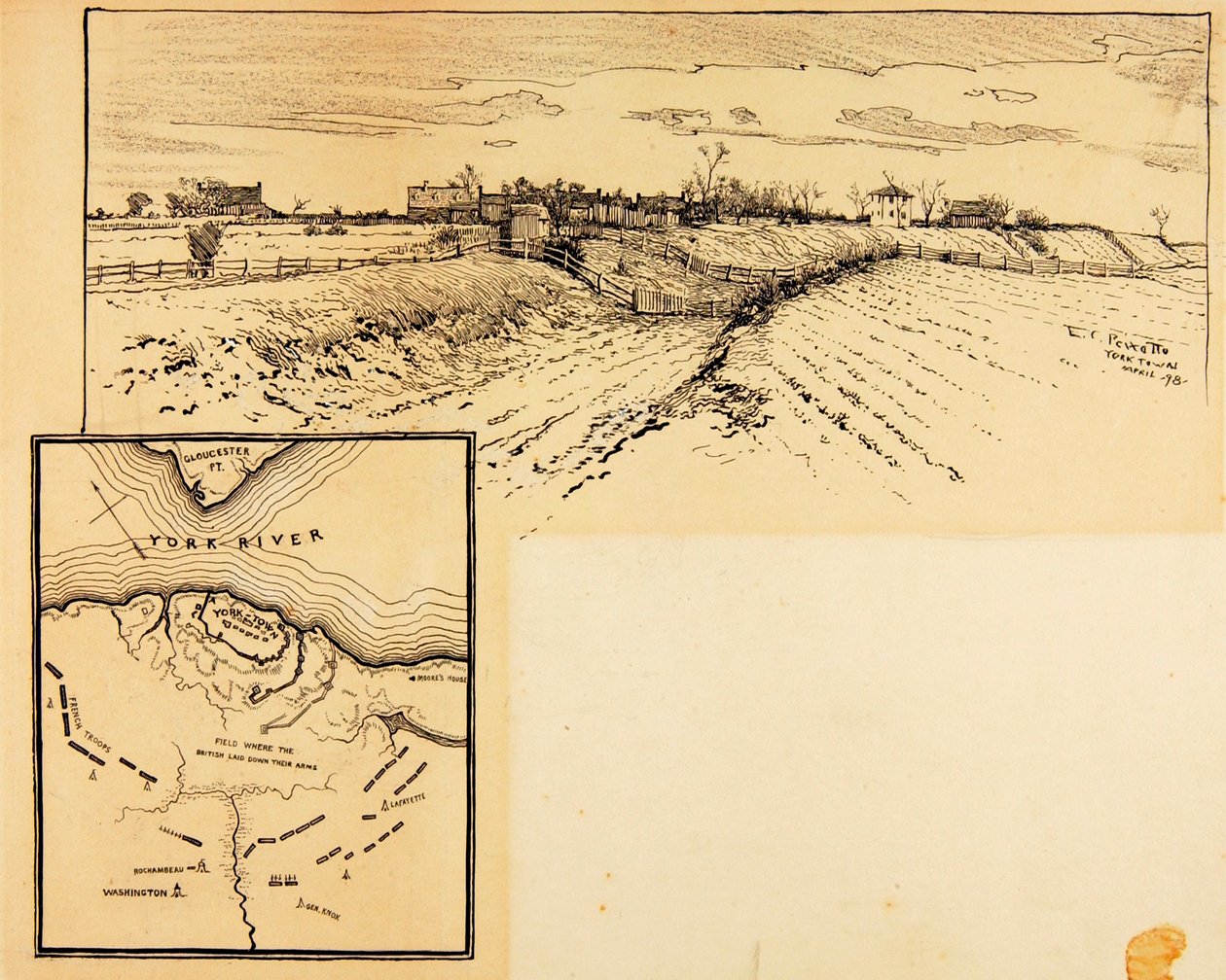 A brit sáncok jelenlegi kinézete, Yorktown alkotó: Ernest C. Peixotto