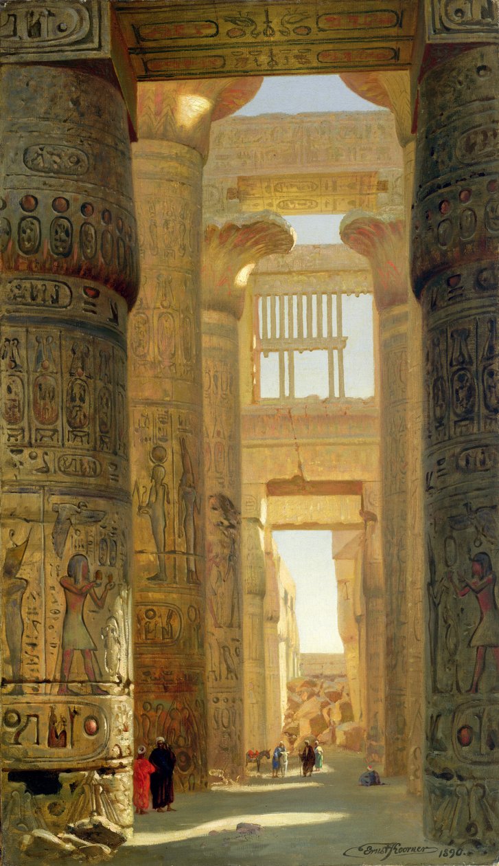 A karnaki templom, The Great Hypostyle Hall, 1890 alkotó: Ernest Carl Eugen Koerner