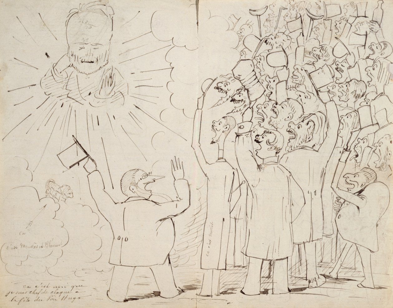 The Celebration for Old Hugo, Victor Hugo (1802-85) karikatúrája Paul Verlaine-nek írt levélből, 1880 körül alkotó: Ernest Delahaye