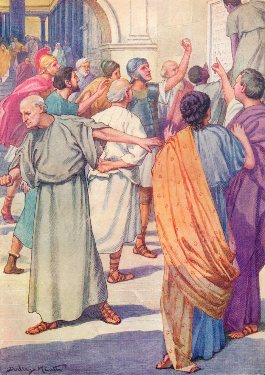 "Az elítéltek listáit kiakasztották a fórumba", c1912 1912 alkotó: Ernest Dudley Heath