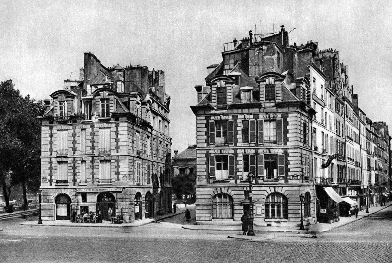 XIII. Lajos korabeli régi házak, a Pont Neuf felé néznek, Párizs, 1931. alkotó: Ernest Flammarion