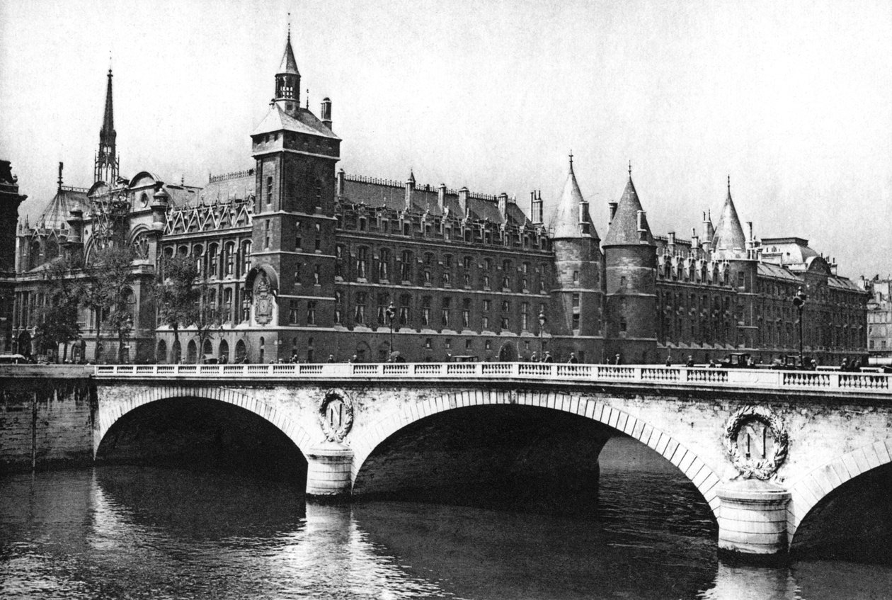 A Bíróság és a Pont Neuf kilátása a Szajna folyó felől, Párizs, 1931. alkotó: Ernest Flammarion