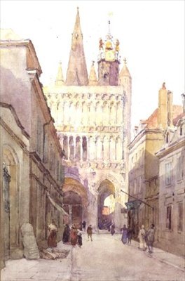 Notre Dame, Dijon 1897 (akvarell) alkotó: Ernest George