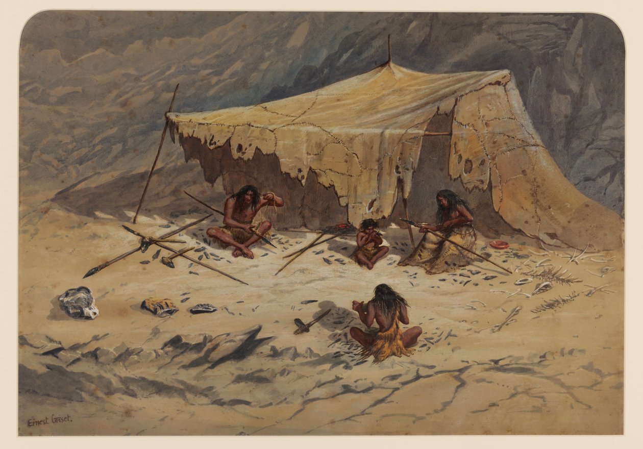 Őskori tábor, 1871 alkotó: Ernest Henry Griset
