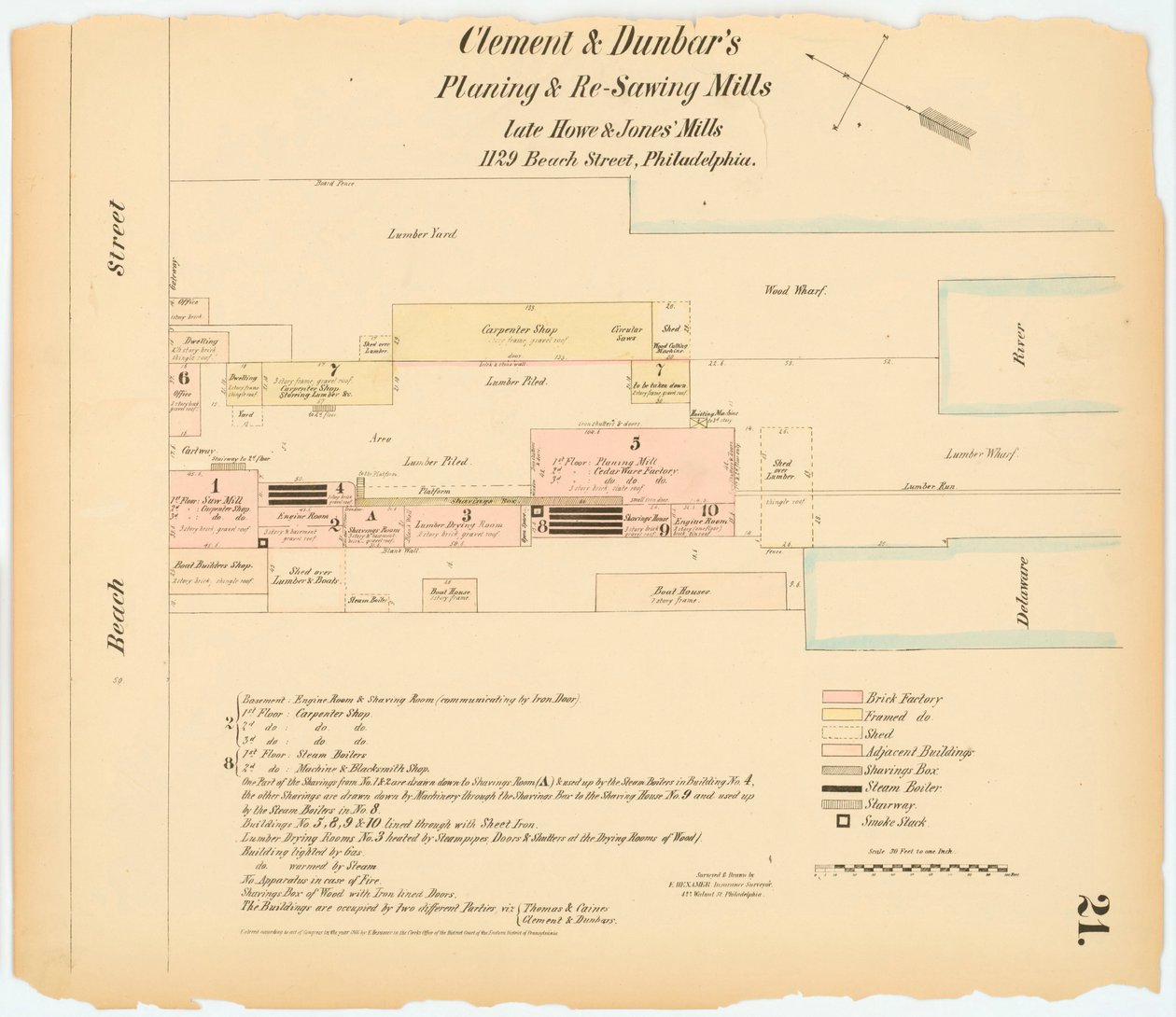 Hexamer általános felmérés; 1. kötet, 21. tábla, 1866 (kézzel színezett metszet) alkotó: Ernest Hexamer