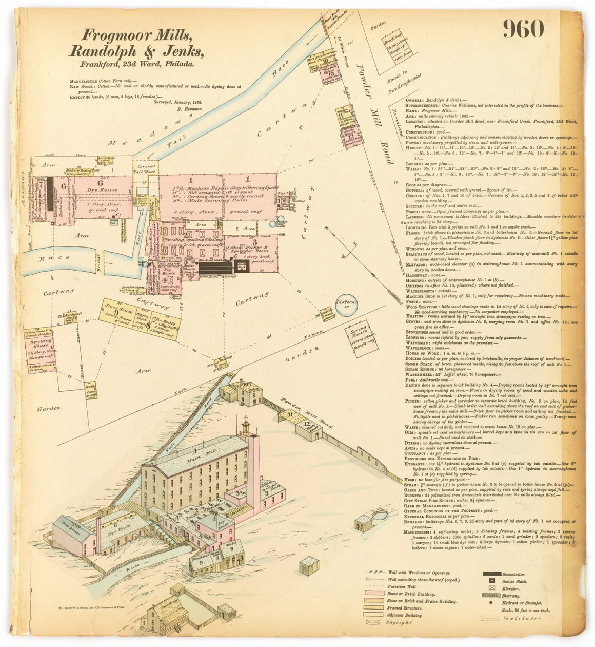 Hexamer General Surveys, 11. kötet, 960. tábla, 1876 alkotó: Ernest Hexamer