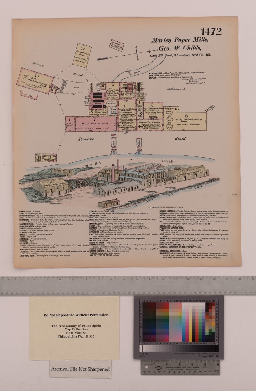 Marley Paper Mills, Maryland, Hexamer General Surveys, 1880 alkotó: Ernest Hexamer