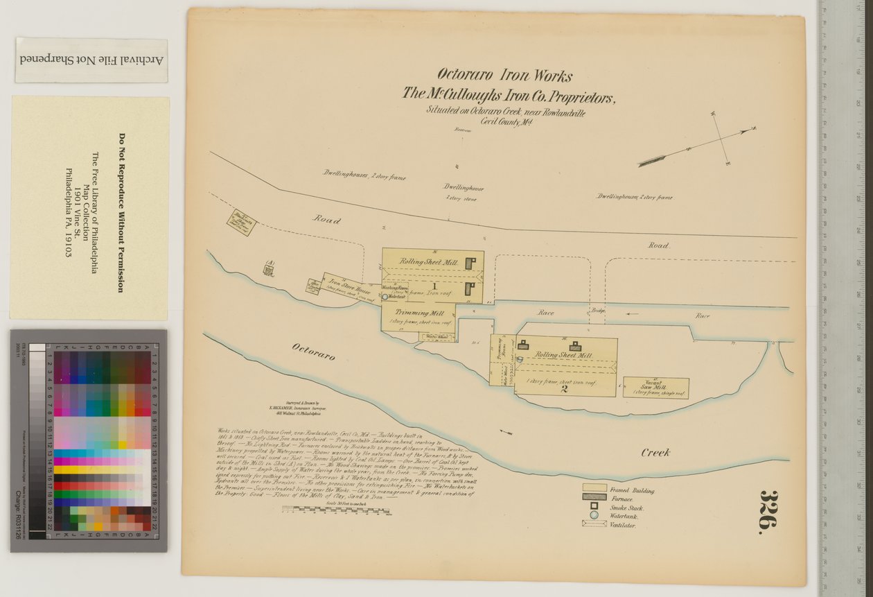 Octoraro Iron Works, Maryland, Hexamer General Surveys alkotó: Ernest Hexamer