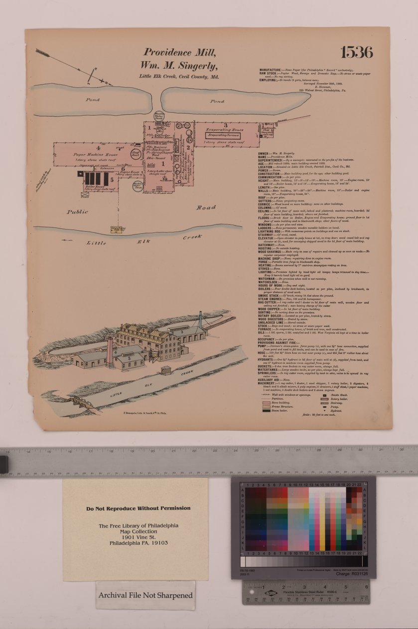 Providence Mill, Fair Hill, Maryland, Hexamer General Surveys, 1882 alkotó: Ernest Hexamer