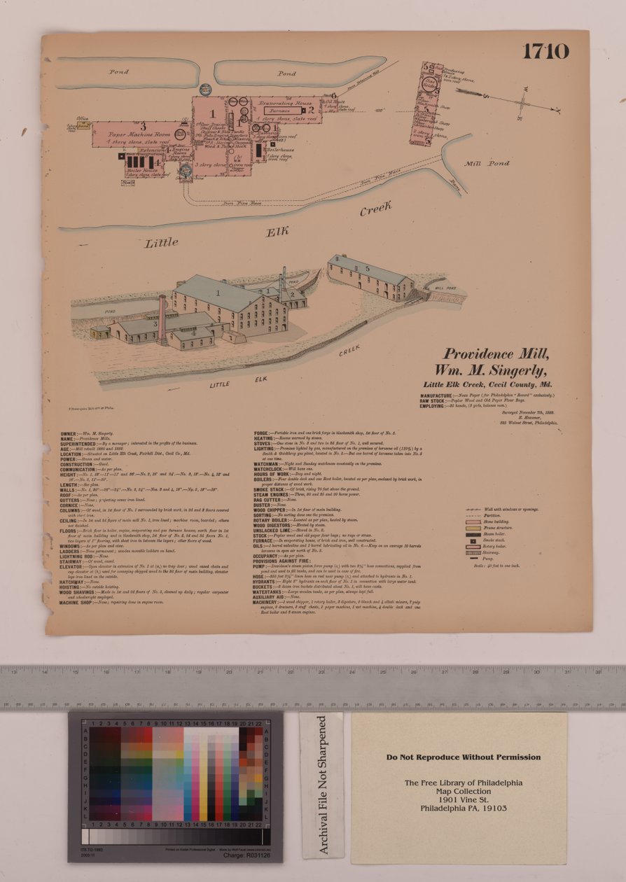 Providence Mill, Fairhill, Maryland, Hexamer General Surveys, 1882 alkotó: Ernest Hexamer