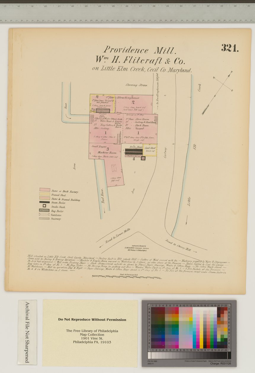 Providence Mill, Little Elk Creek, Maryland, Hexamer General Surveys alkotó: Ernest Hexamer