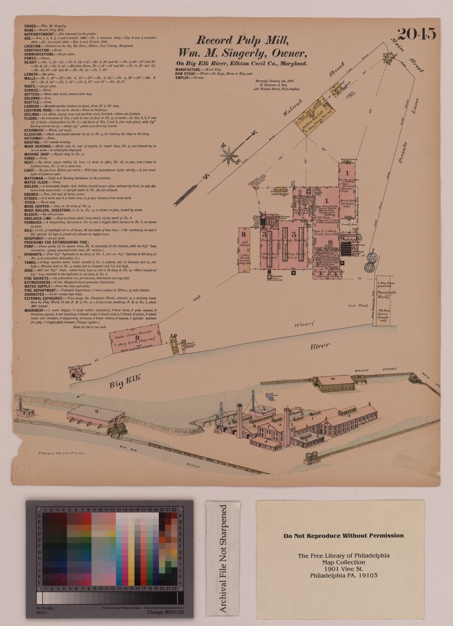 Record Pulp Mill, Elkton, Maryland, Hexamer General Surveys, 1808 alkotó: Ernest Hexamer