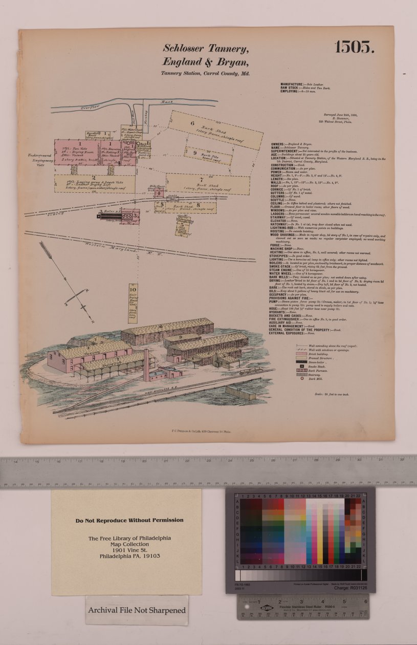 Schlosser Tannery, Anglia és Bryan Tannery Station, Maryland, Hexamer General Surveys, 1880 alkotó: Ernest Hexamer
