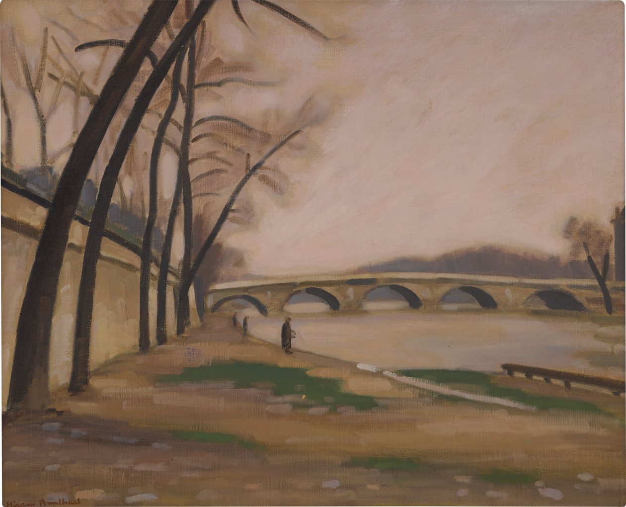 Szajna partja Párizsban, 1920-30 körül (olaj, vászon) alkotó: Ernest Hiram Brülhart