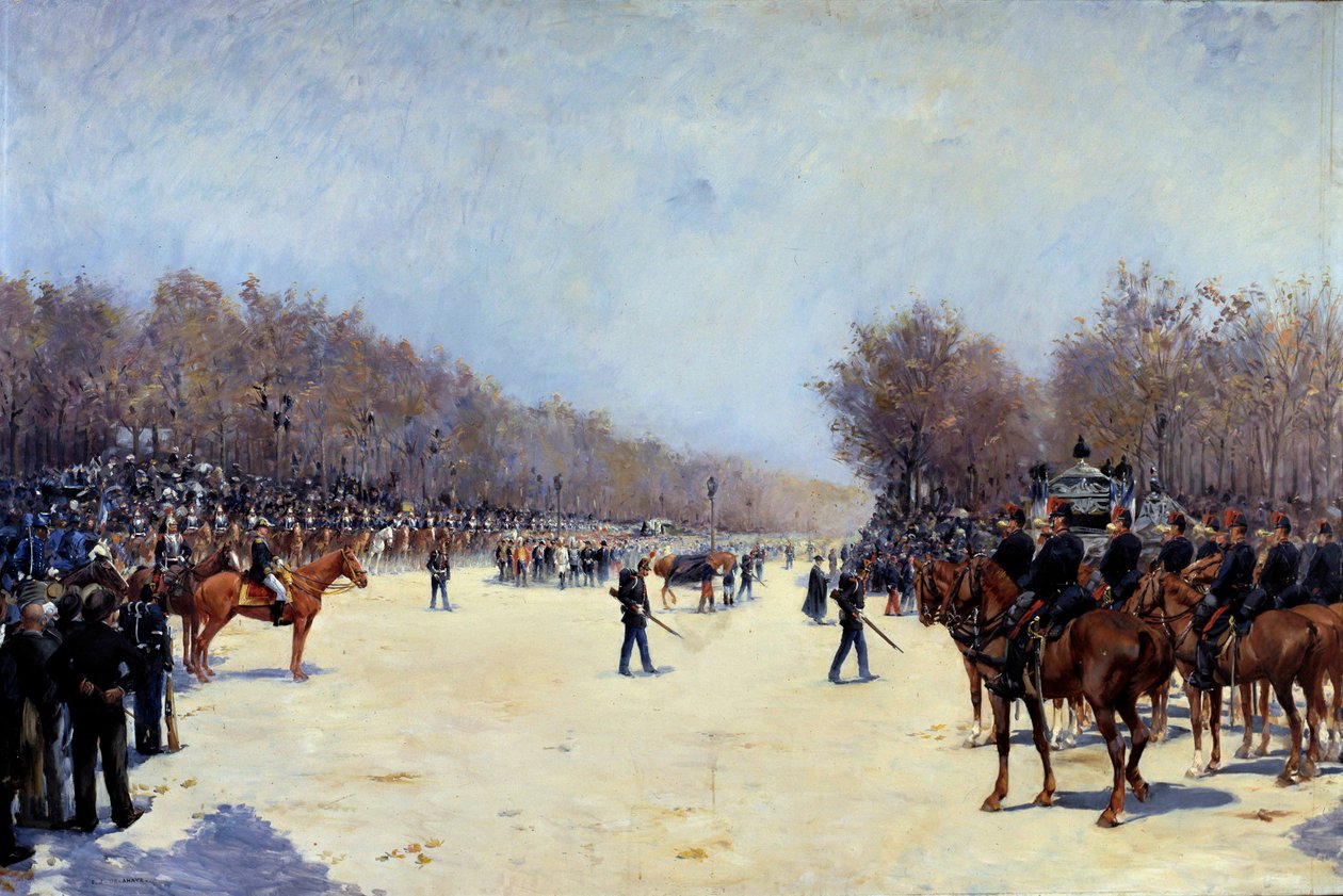 Mac Mahon francia elnök temetése 1893.10.22. Ernest Jean Delahaye (1855-1920) festménye 1893 V. 1,30 x 1,96 m. alkotó: Ernest Jean Delahaye
