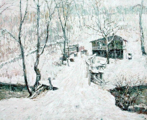 Vidéki jelenet, tél alkotó: Ernest Lawson