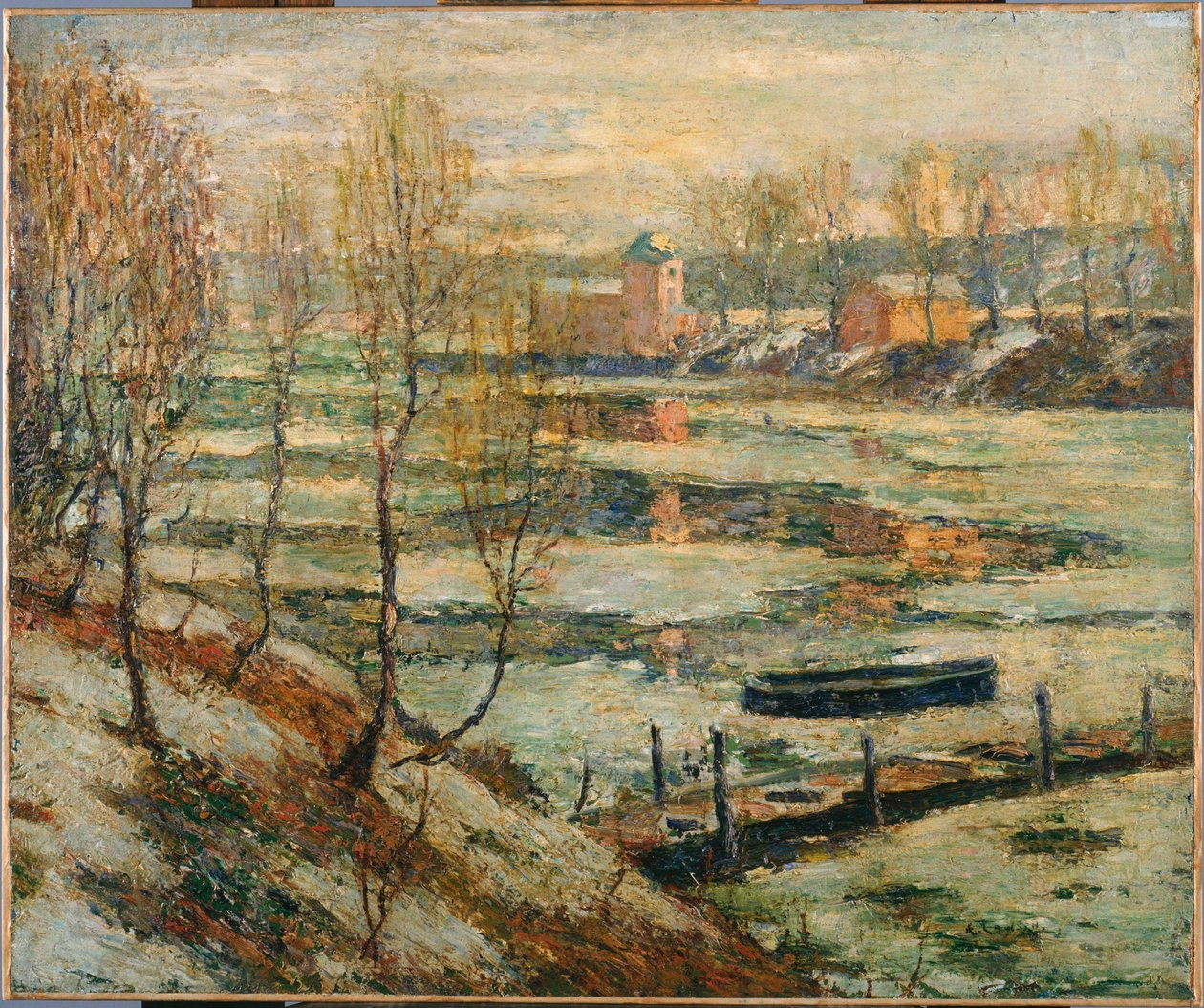 Jég a folyóban alkotó: Ernest Lawson
