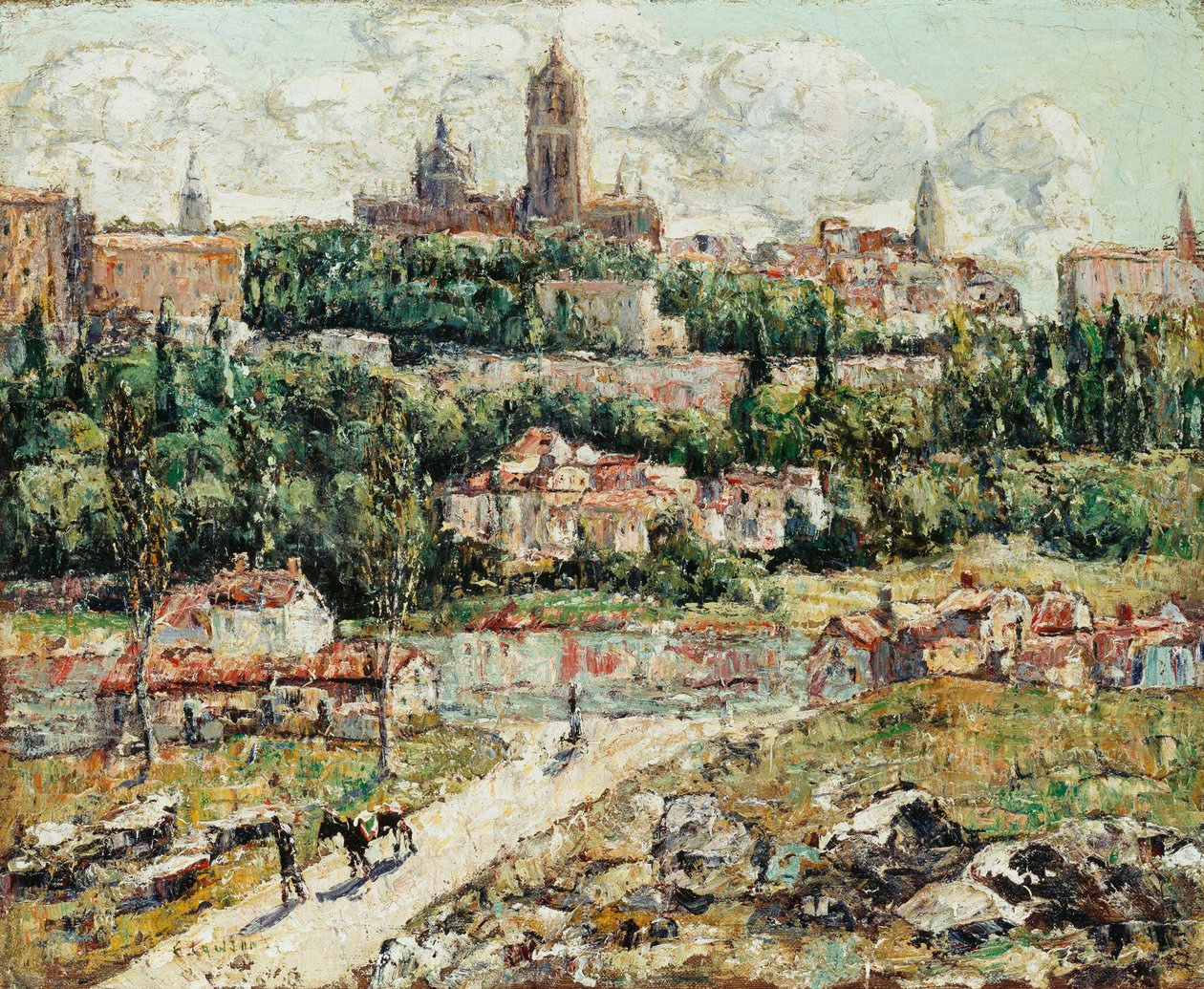 Segovia, Spanyolország, 1916 körül (olaj, vászon) alkotó: Ernest Lawson