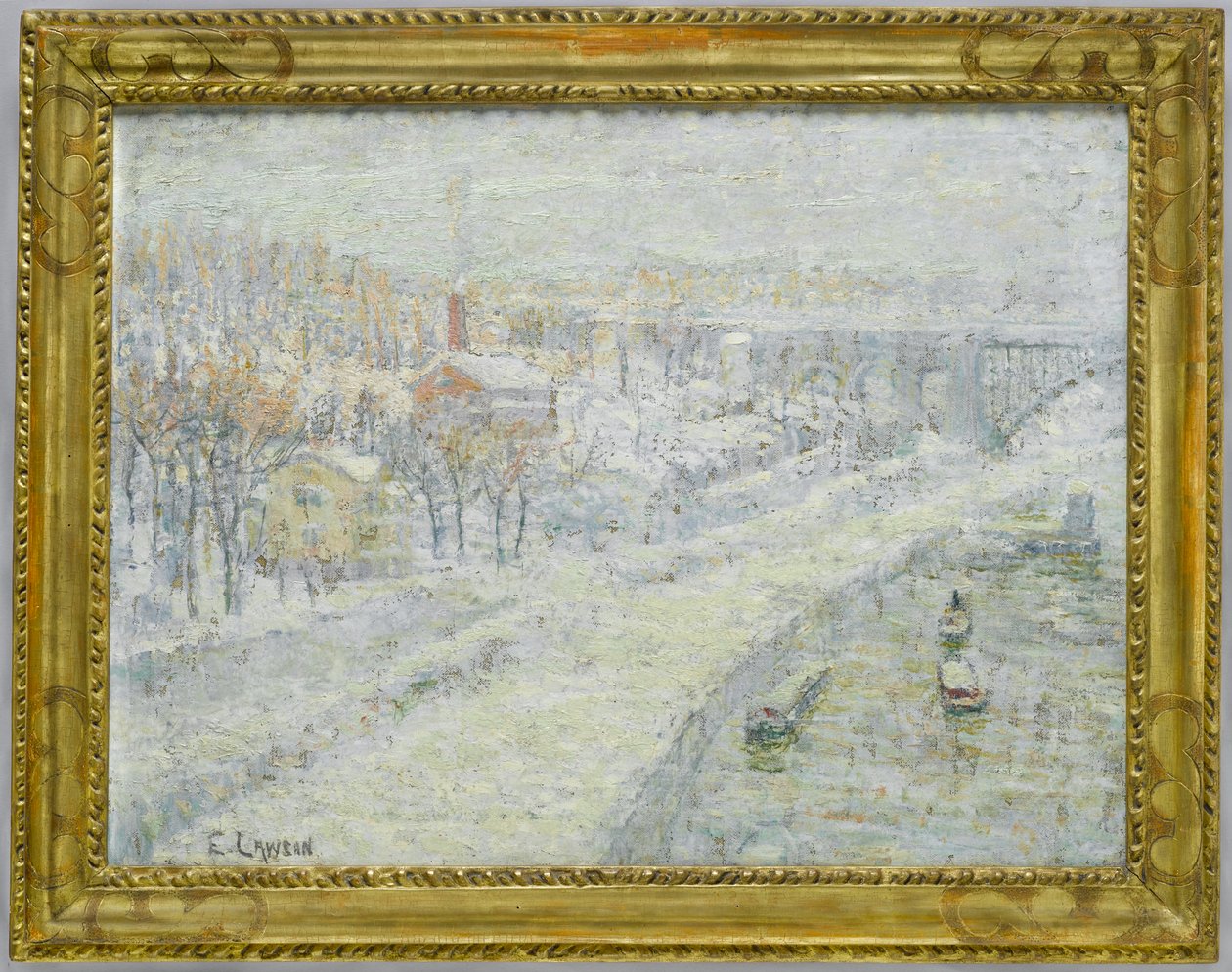 Téli táj – Washington Bridge, 1907-1910 körül alkotó: Ernest Lawson