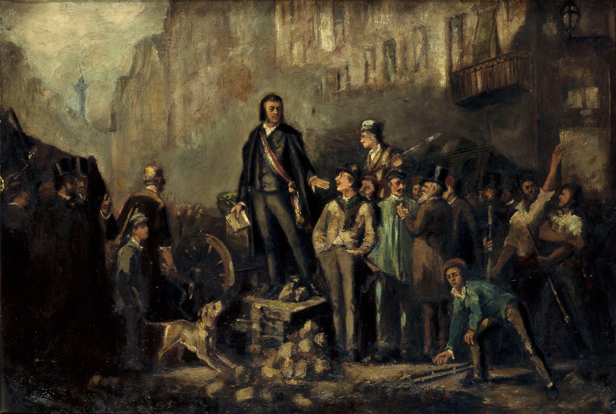 Alphonse Baudin (1811-51) a Faubourg Saint-Antoine barikádján december 3. alkotó: Ernest Louis Pichio