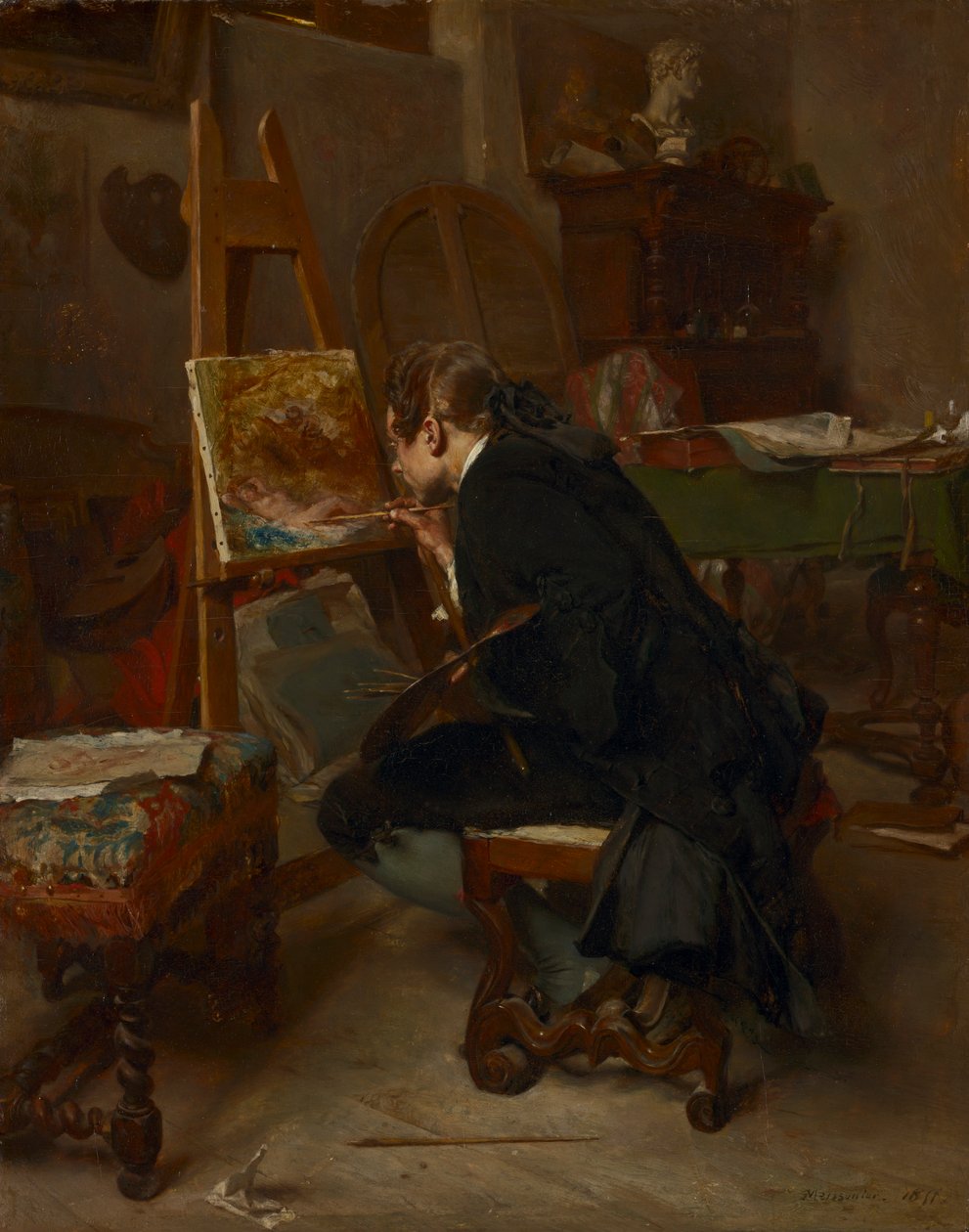 Egy festő, 1855. alkotó: Jean Louis Ernest Meissonier
