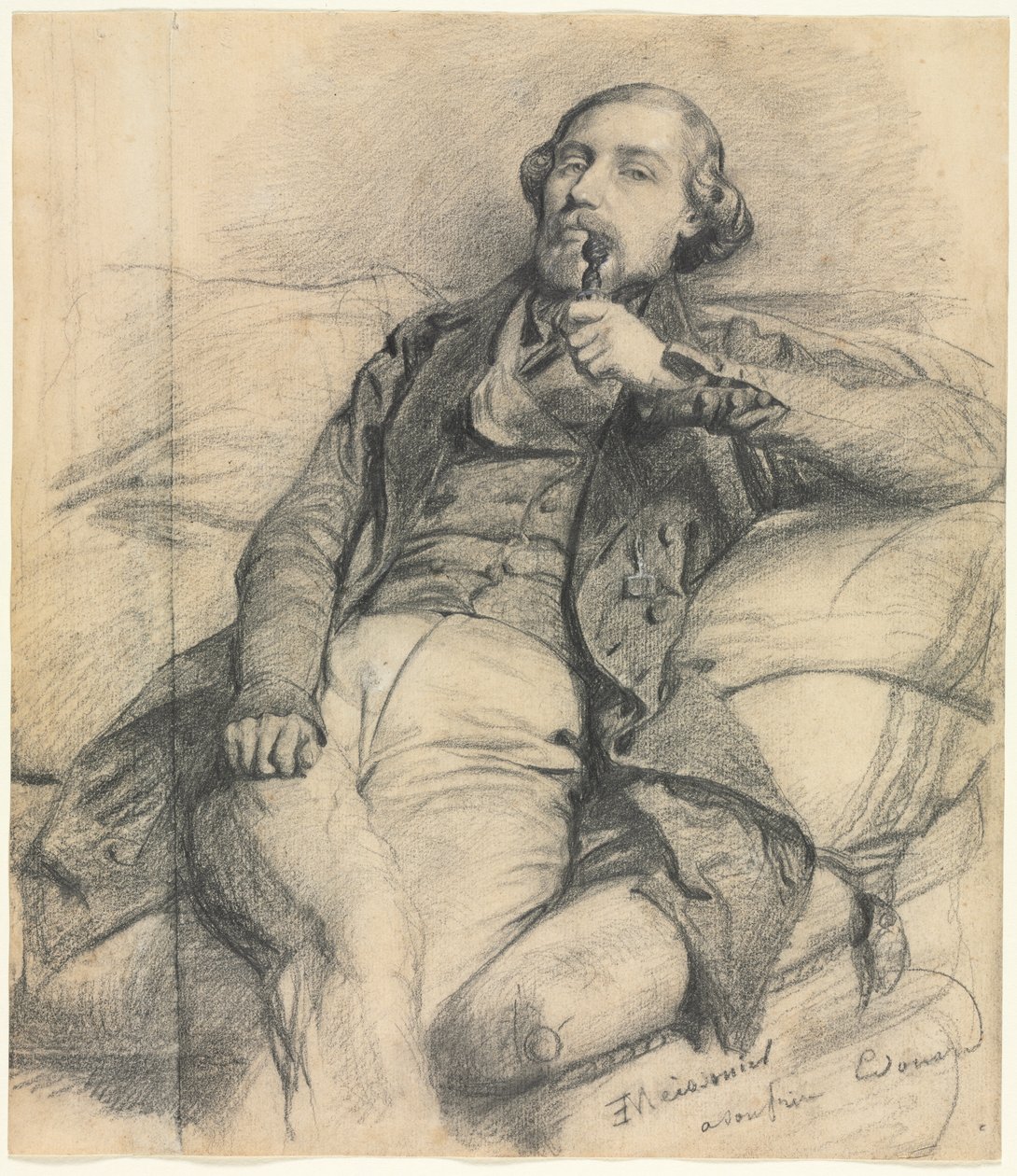 Dohányzó férfi alkotó: Ernest Meissonier