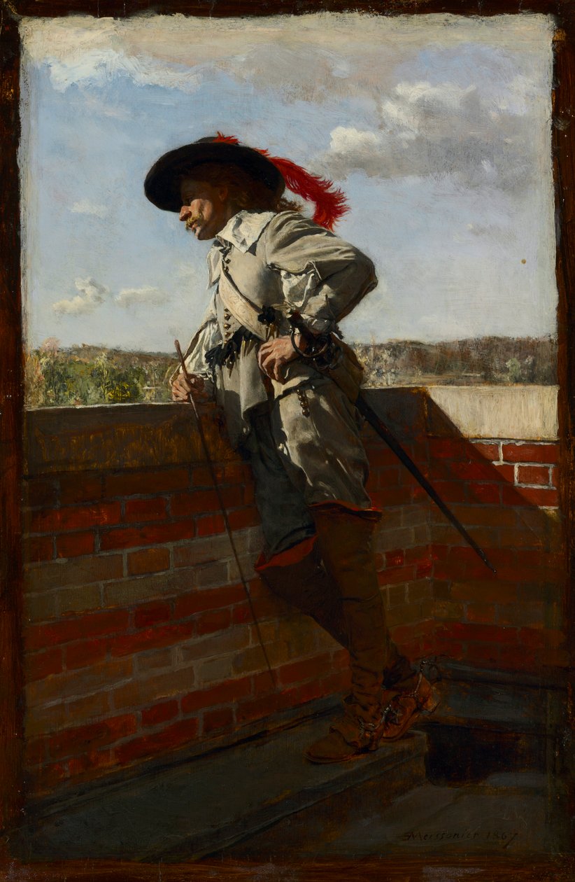 Egy teraszon, 1867. alkotó: Jean Louis Ernest Meissonier