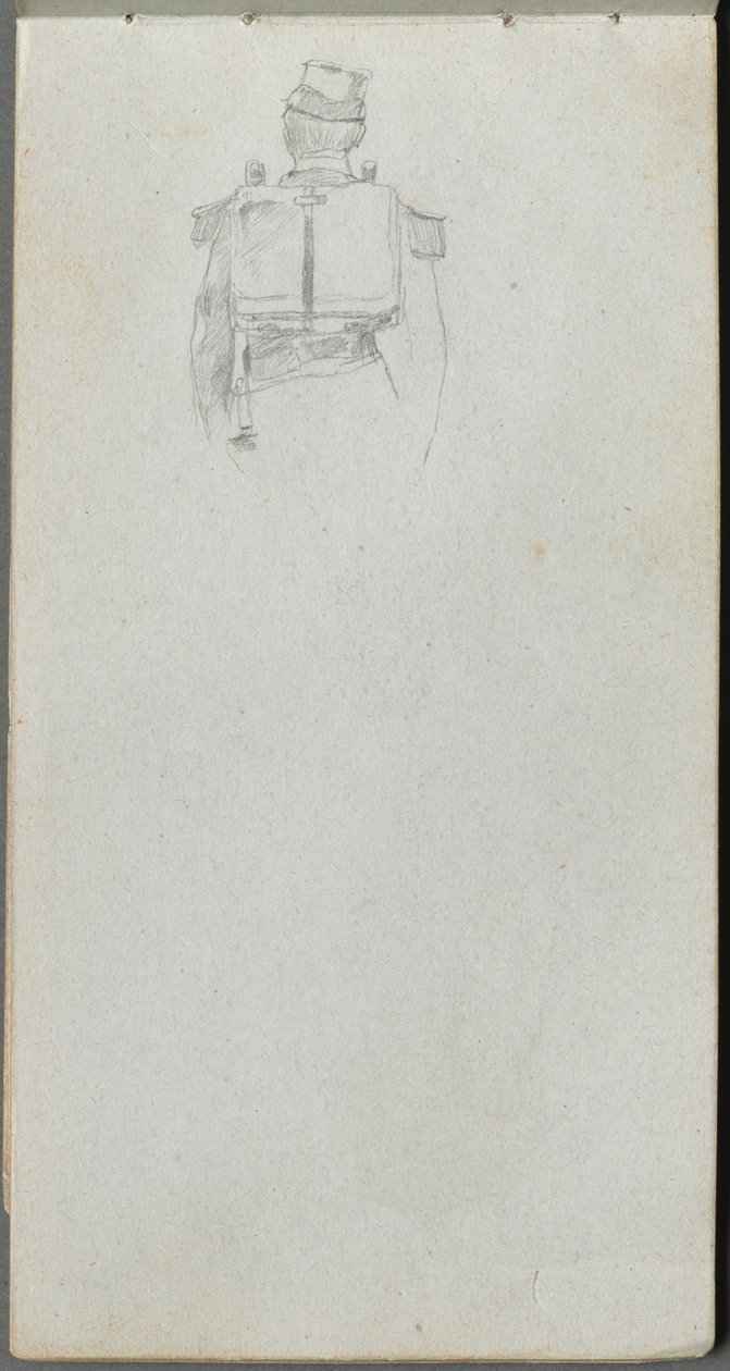 Vázlatfüzet, 08. oldal: Tanulmány egy katonáról hátulról. alkotó: Jean Louis Ernest Meissonier