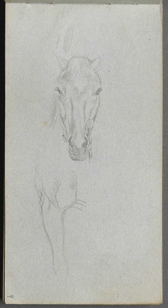 Vázlatfüzet, 09. oldal: Lótanulmány. alkotó: Jean Louis Ernest Meissonier