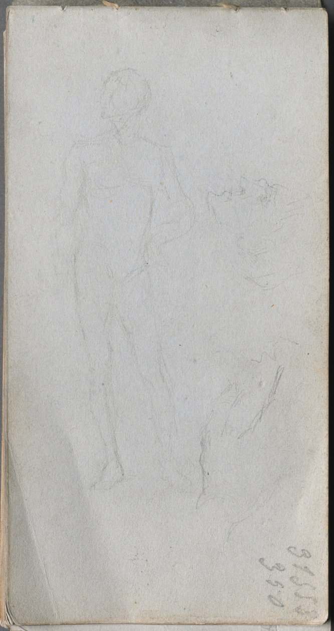 Vázlatfüzet, 100. oldal: Akt, profil alkotó: Ernest Meissonier