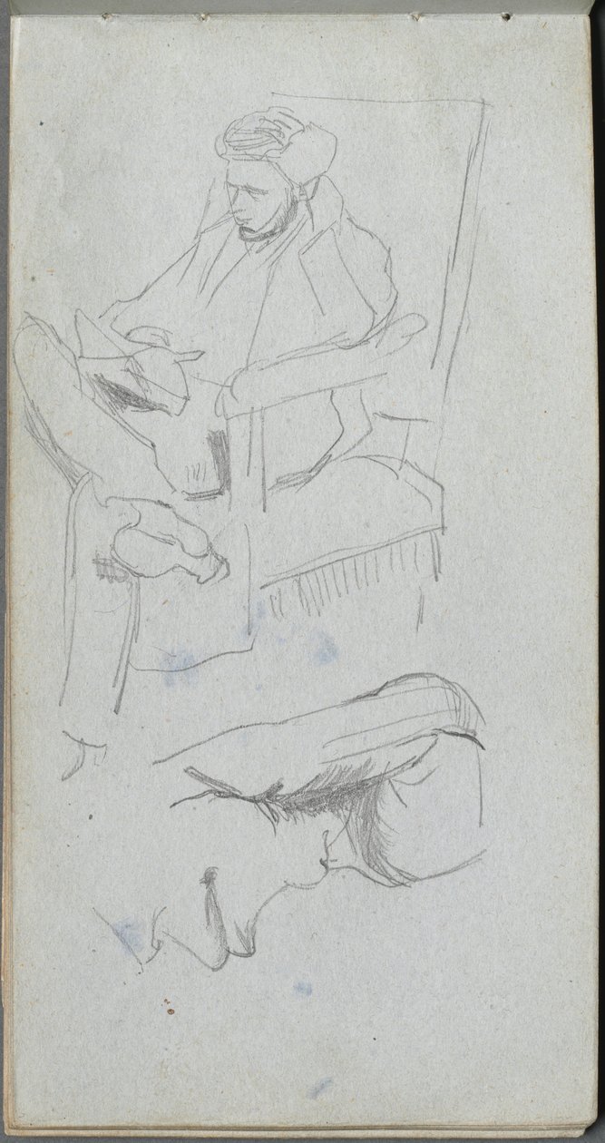 Vázlatfüzet, 24. oldal: Ülő férfi ábra. alkotó: Jean Louis Ernest Meissonier