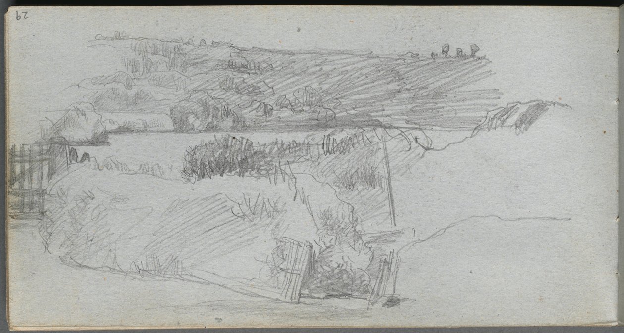 Vázlatfüzet, 29. oldal: Tájtanulmány. alkotó: Jean Louis Ernest Meissonier
