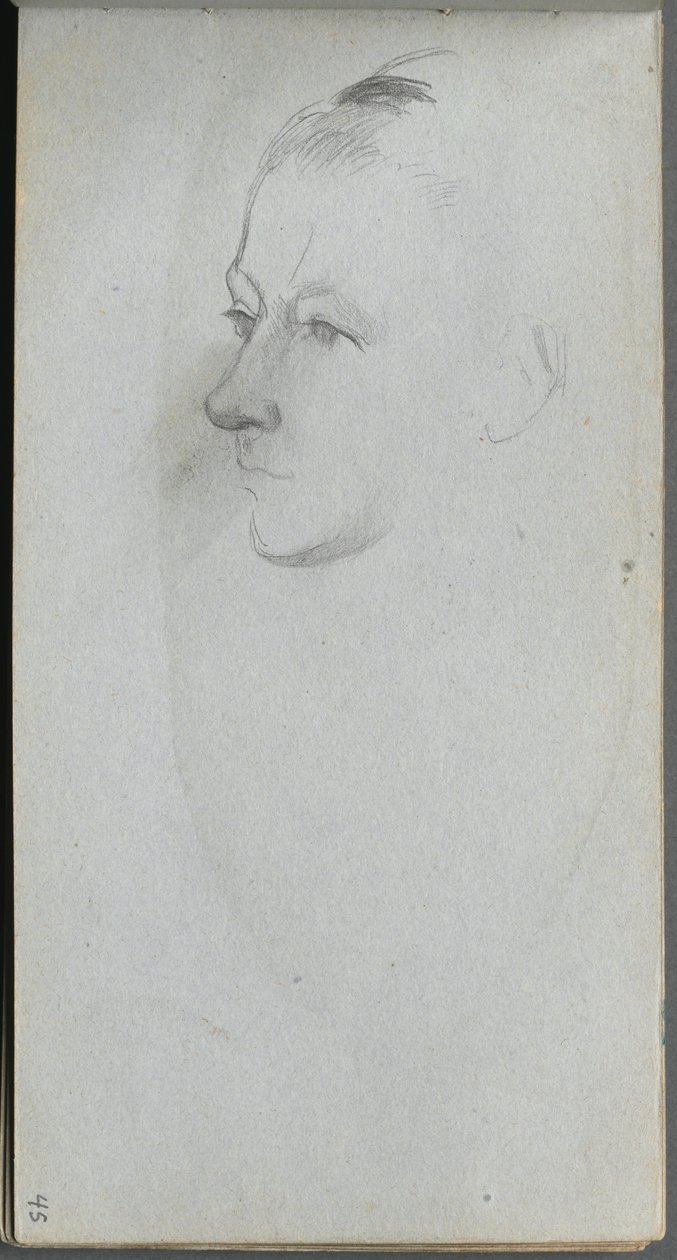 Vázlatfüzet, 45. oldal: Womans Face, 34 View. alkotó: Jean Louis Ernest Meissonier