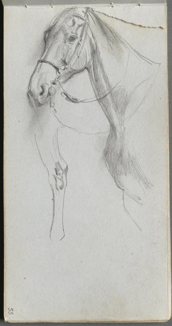 Vázlatfüzet, 55. oldal: Study for a Horse alkotó: Ernest Meissonier