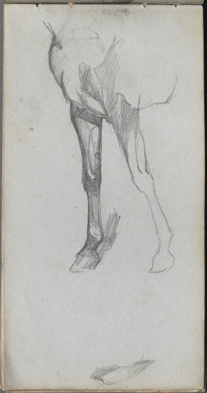 Vázlatfüzet, 66. oldal: Lótanulmány. alkotó: Jean Louis Ernest Meissonier