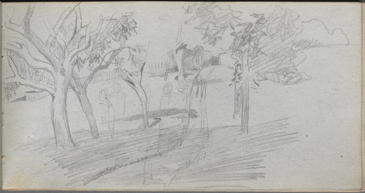 Vázlatfüzet, 74. oldal: Tájtanulmány alkotó: Ernest Meissonier