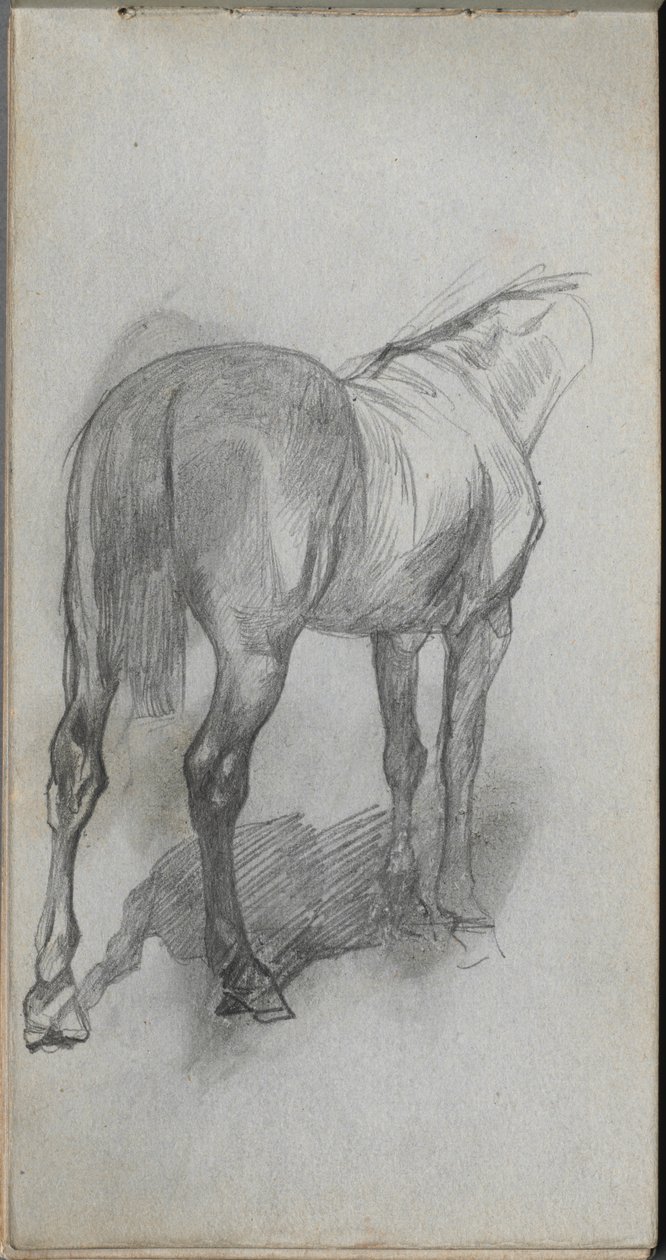 Vázlatfüzet, 76. oldal: Lótanulmány alkotó: Ernest Meissonier
