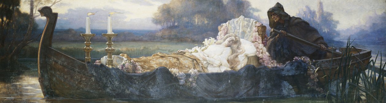 Tervezés egy frízhez: "The Dead, Oar"d by the Dumb, Went Upward with the Flood", alkotó: Ernest Normand