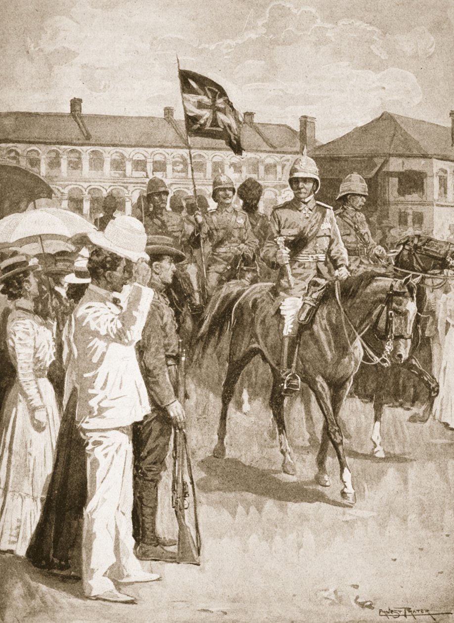 A szövetségesek vezére, illusztráció a Tizenkilencedik századi csatákból: 1. évf. VII, Az 1900-1901-es kínai háború, Archibald Forbes, G.A. Henty és Arthur Griffiths őrnagy alkotó: Ernest Prater