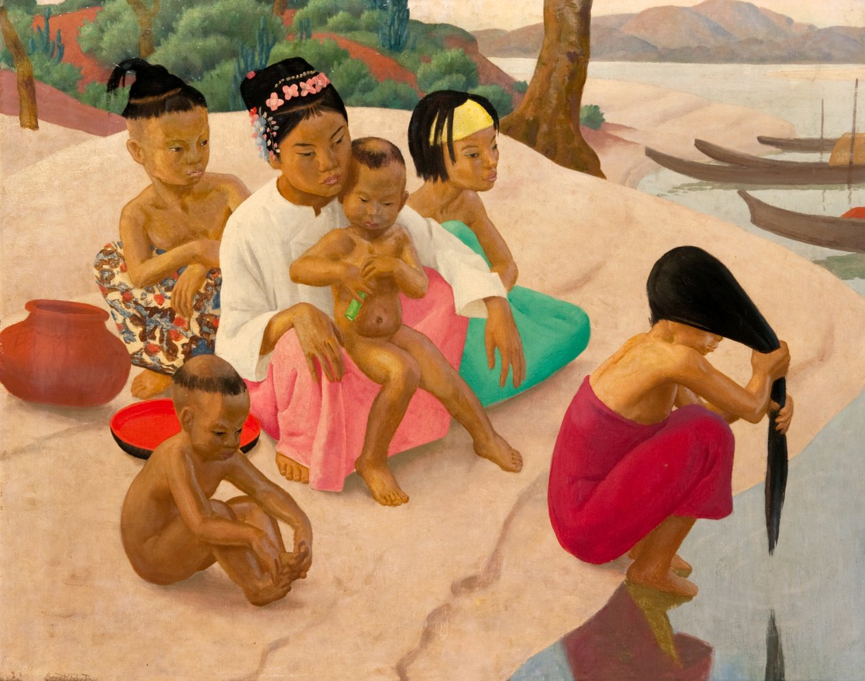 Az Irrawaddy partján alkotó: Ernest Procter