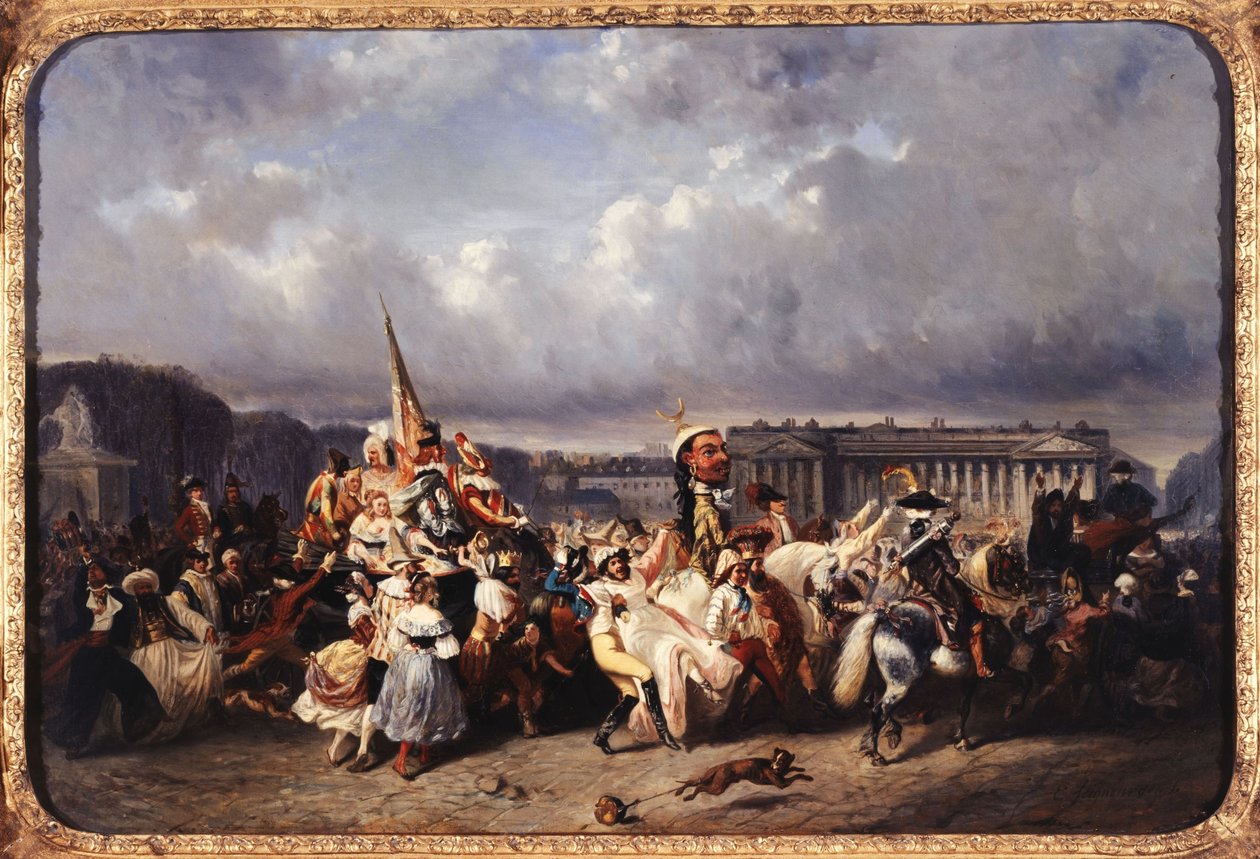 Carnaval place de la Concorde, a mai 8. kerület, 1840 és 1845 között (olaj, vászon) alkotó: Ernest Seigneurgens