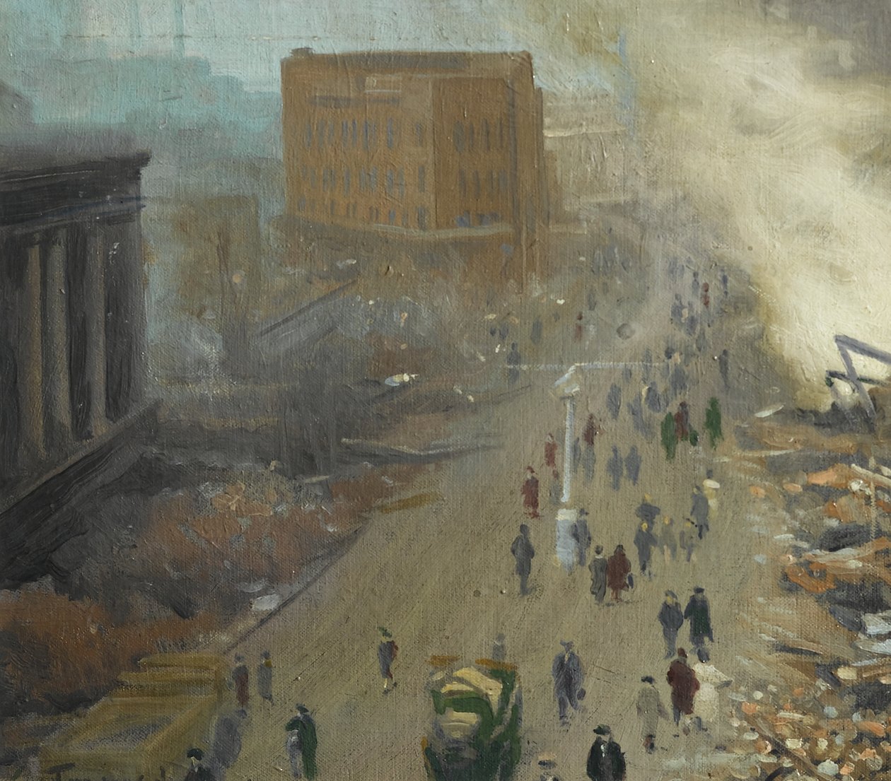 The New Order in Europe, Bombed Coventry 1940 novemberében, 1940 alkotó: Ernest Townsend