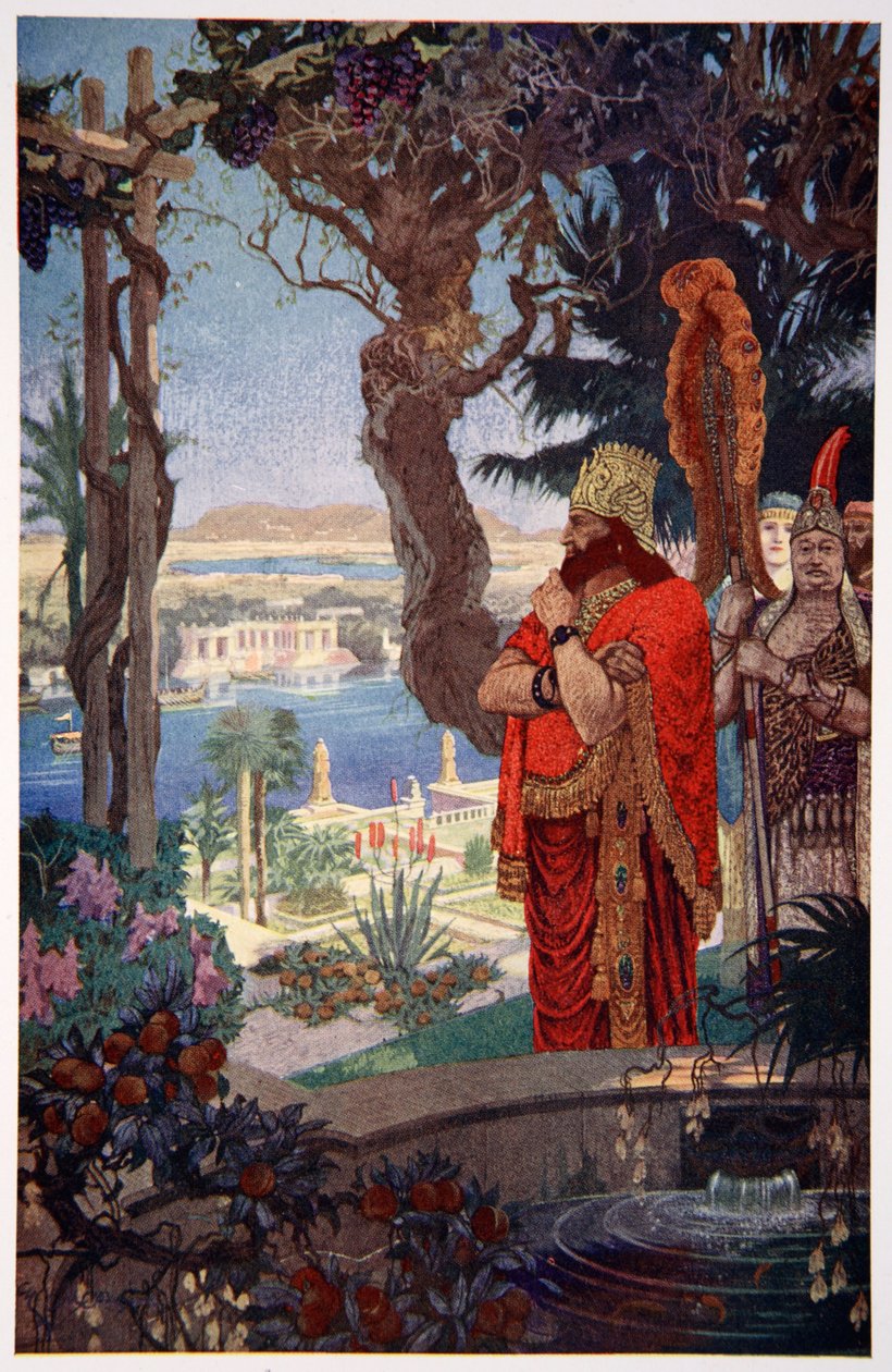„Nabukodonozor Babilon függőkertjében”, 1915. alkotó: Ernest Wellcousins