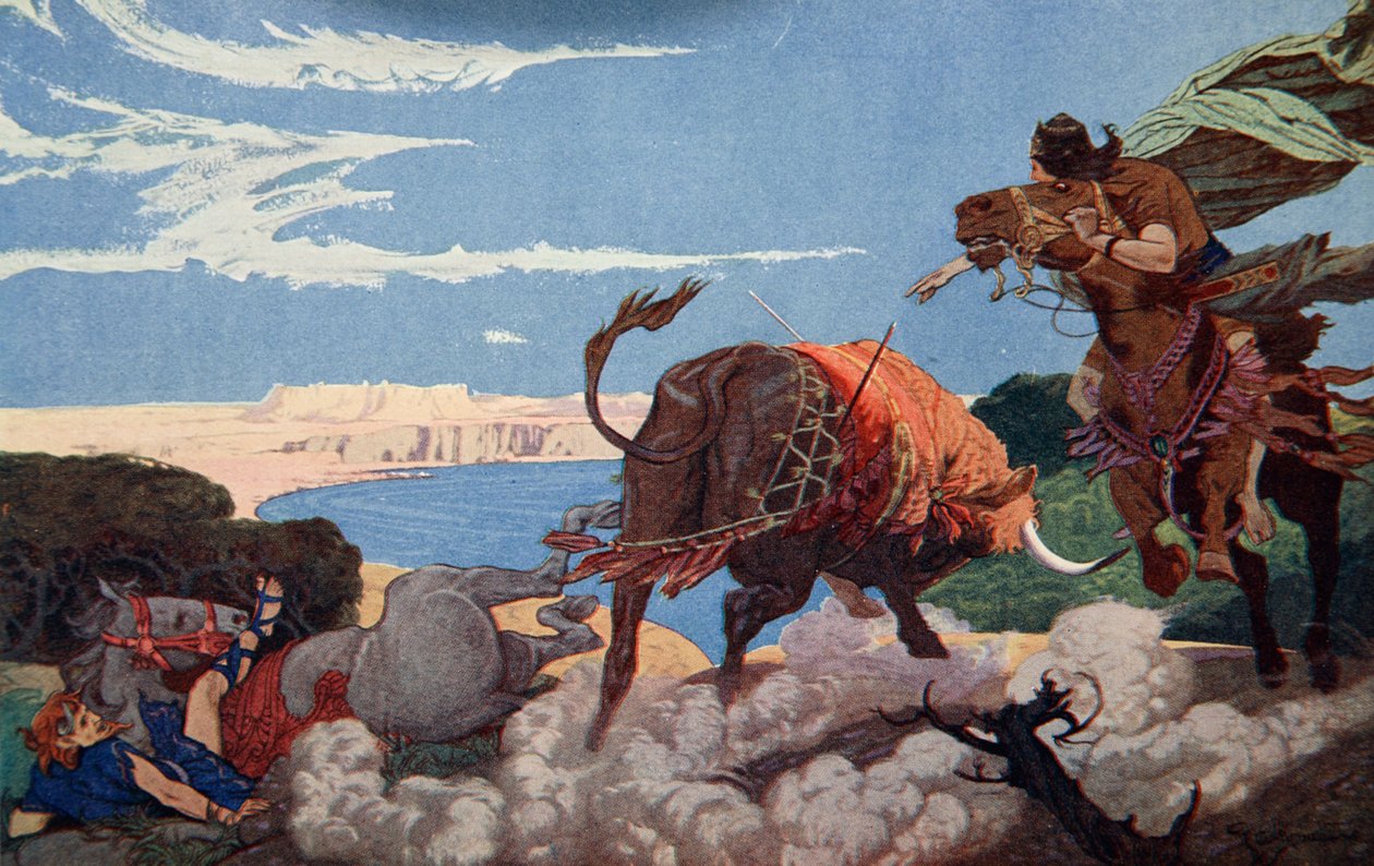 „Istár bikájának megölése”, 1915. alkotó: Ernest Wellcousins