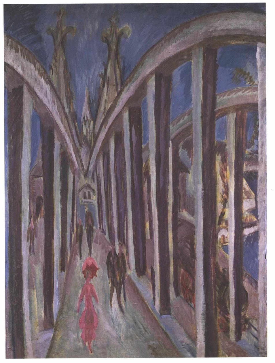 Híd a Rajnán Kölnben németül: Rheinbrücke Kölnben, Rheinbrücke bei Kolnn alkotó: Ernst Ludwig Kirchner